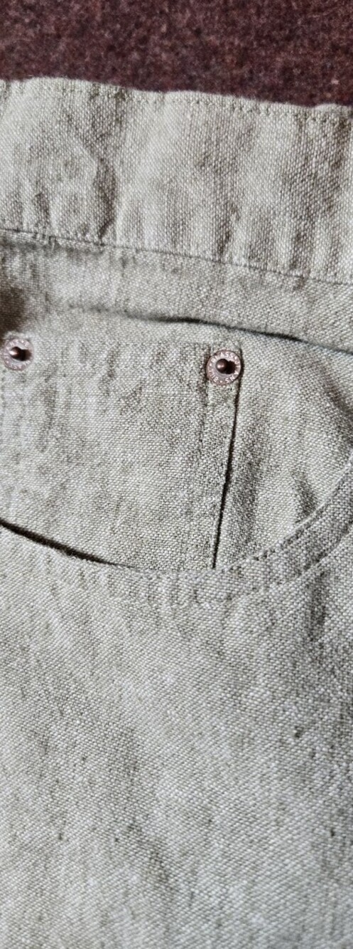 Vintage Bill Blass Linen Blend Trousers In Light Green Size 16 - Picture 7 of 15